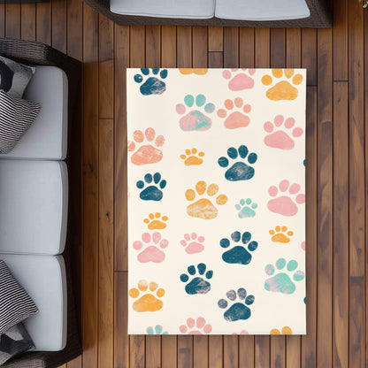 Tapis d'extérieur à motif Pattes adorables – Un accent de décoration élégant pour la maison