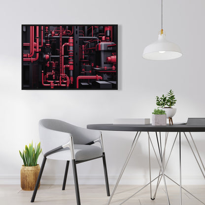 Machinery - 36"x36" Framed canvas
