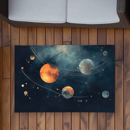 Deep Exploration Orange Outdoor Area Rug for Home Decor