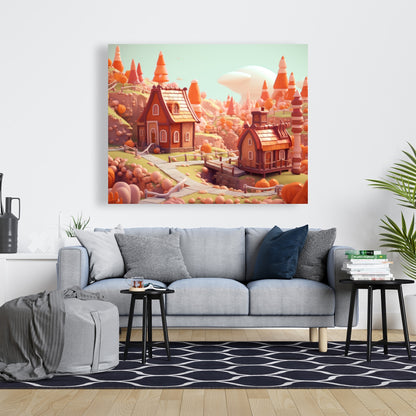 Toy Town - Orange Canvas Home Decor for Vibrant Spaces