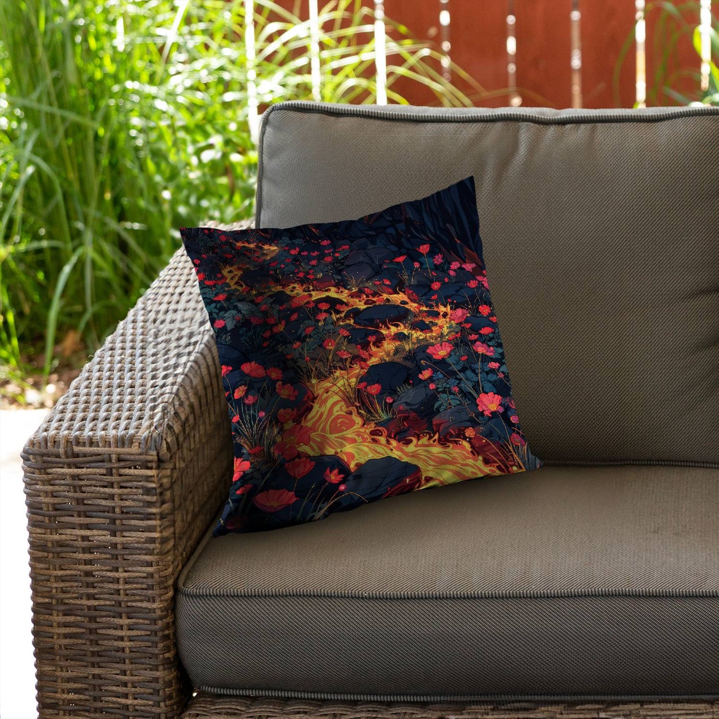 Dodging nature - Throw pillow - Print on demand