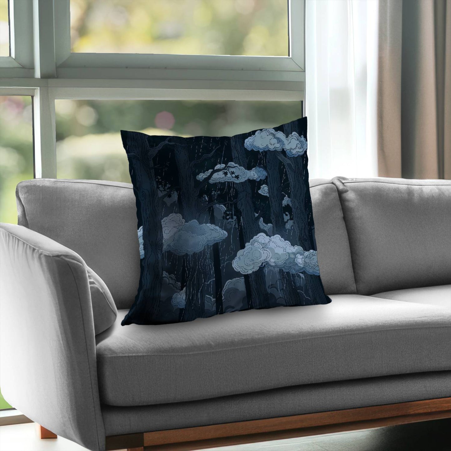 Sneeky clouds - Throw pillow - Print on demand