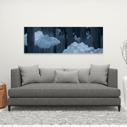 Sneeky Clouds - Gray Canvas for Stylish Home Decor