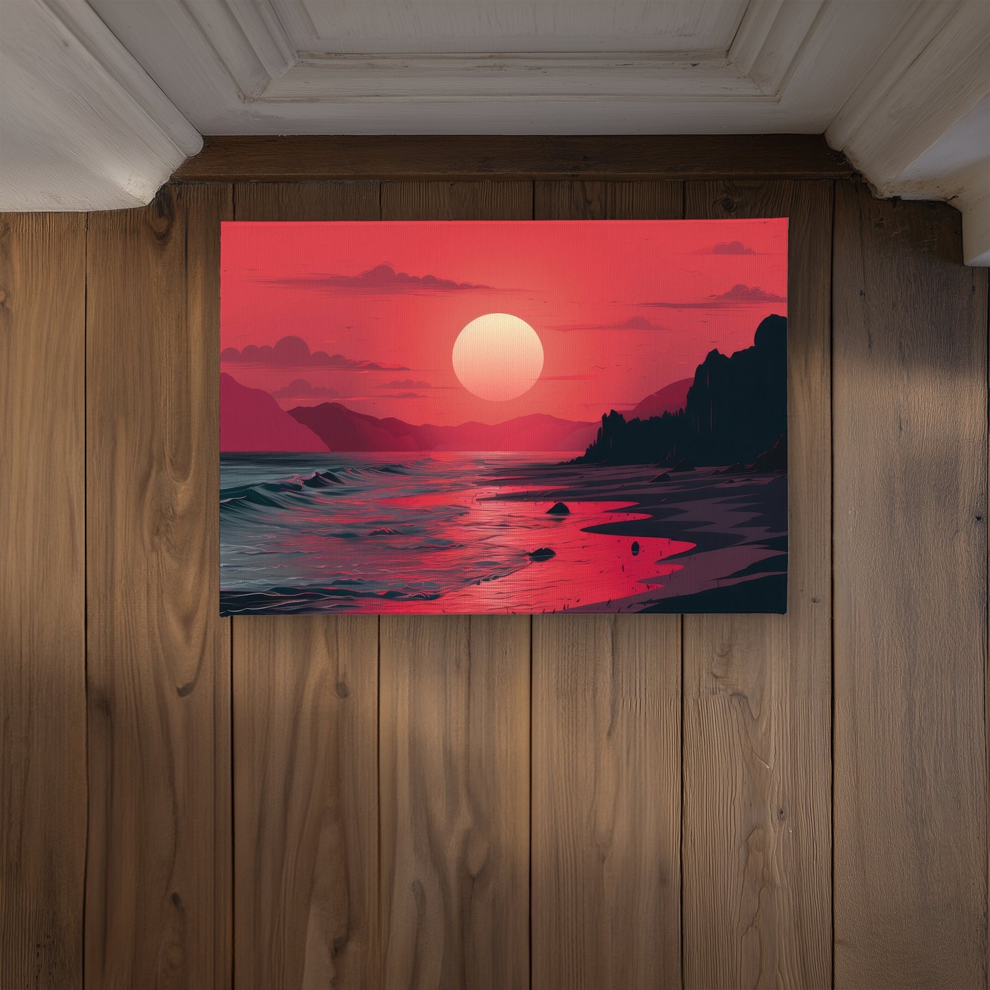 Red Sky Black Indoor Outdoor Door Mat - Stylish Home Decor