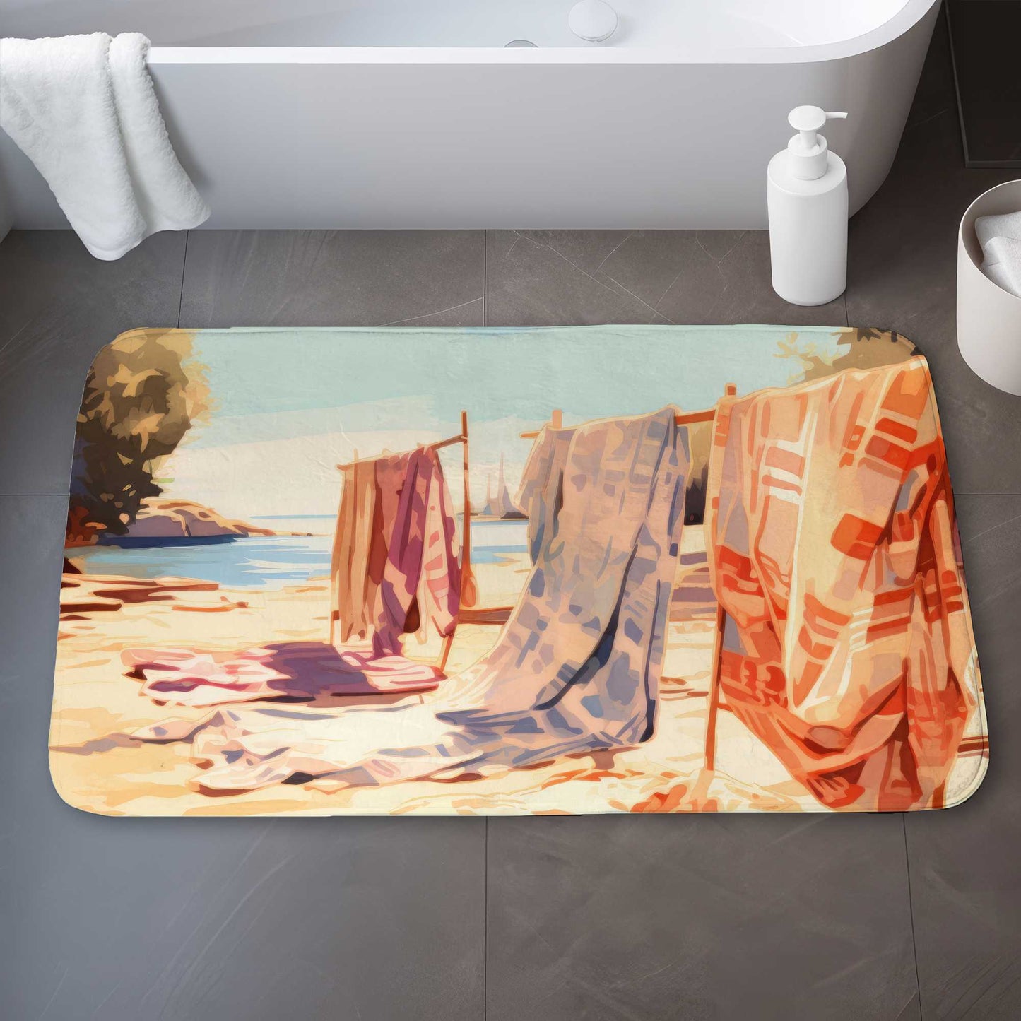 Warm Sands Beige Bath Mat for Stylish Decor | Soft & Cozy