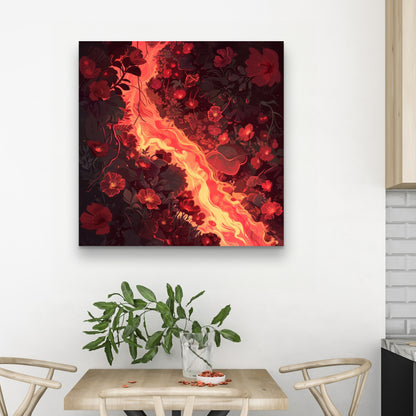 Seering Flowerbed - Black Canvas Decor Art | Stylish Design