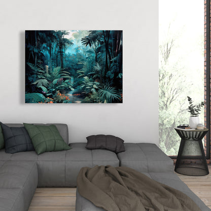 Deep in the jungle - Orange Canvas Art for Home Decor
