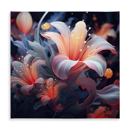 Astral Bloom Red Tablecloth | Indoor Outdoor Home Decor