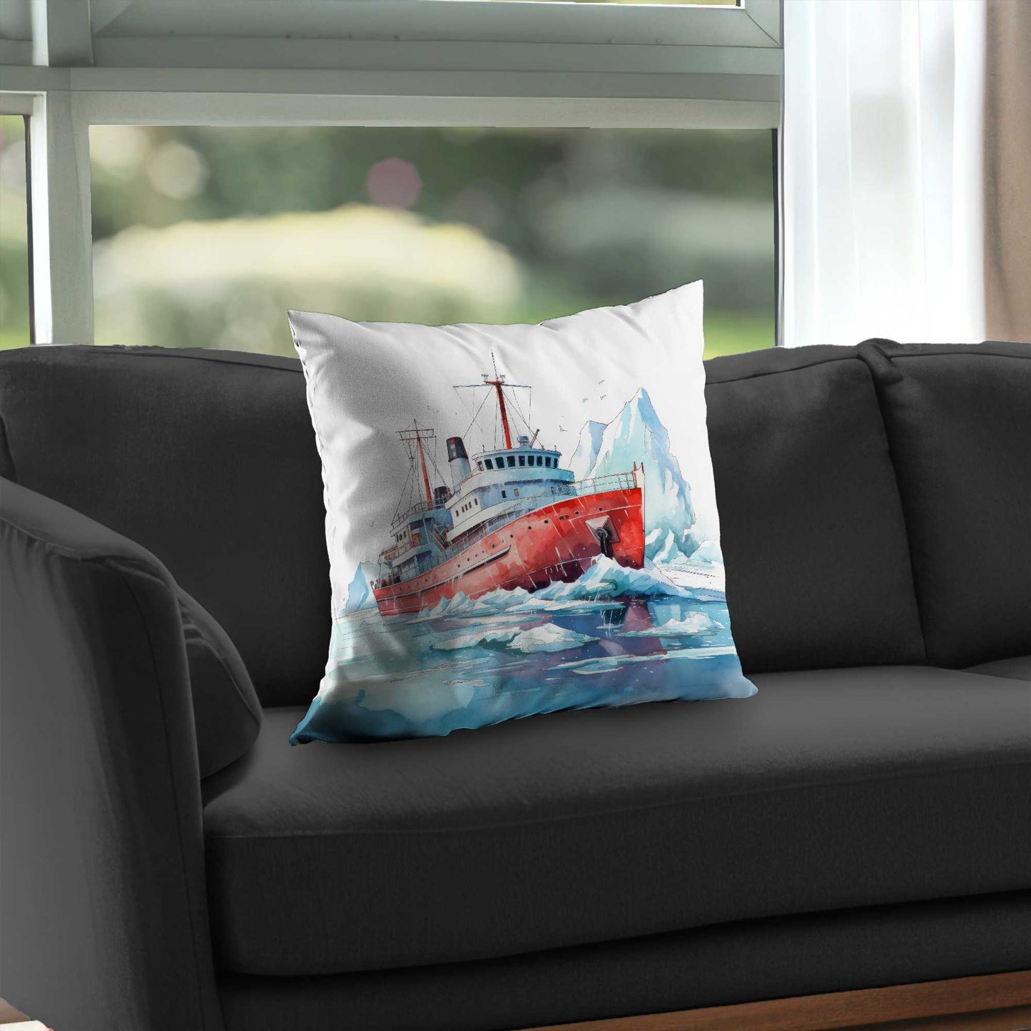 Coussin décoratif en sergé de polyester « Briser la glace » - Accessoire de décoration intérieure