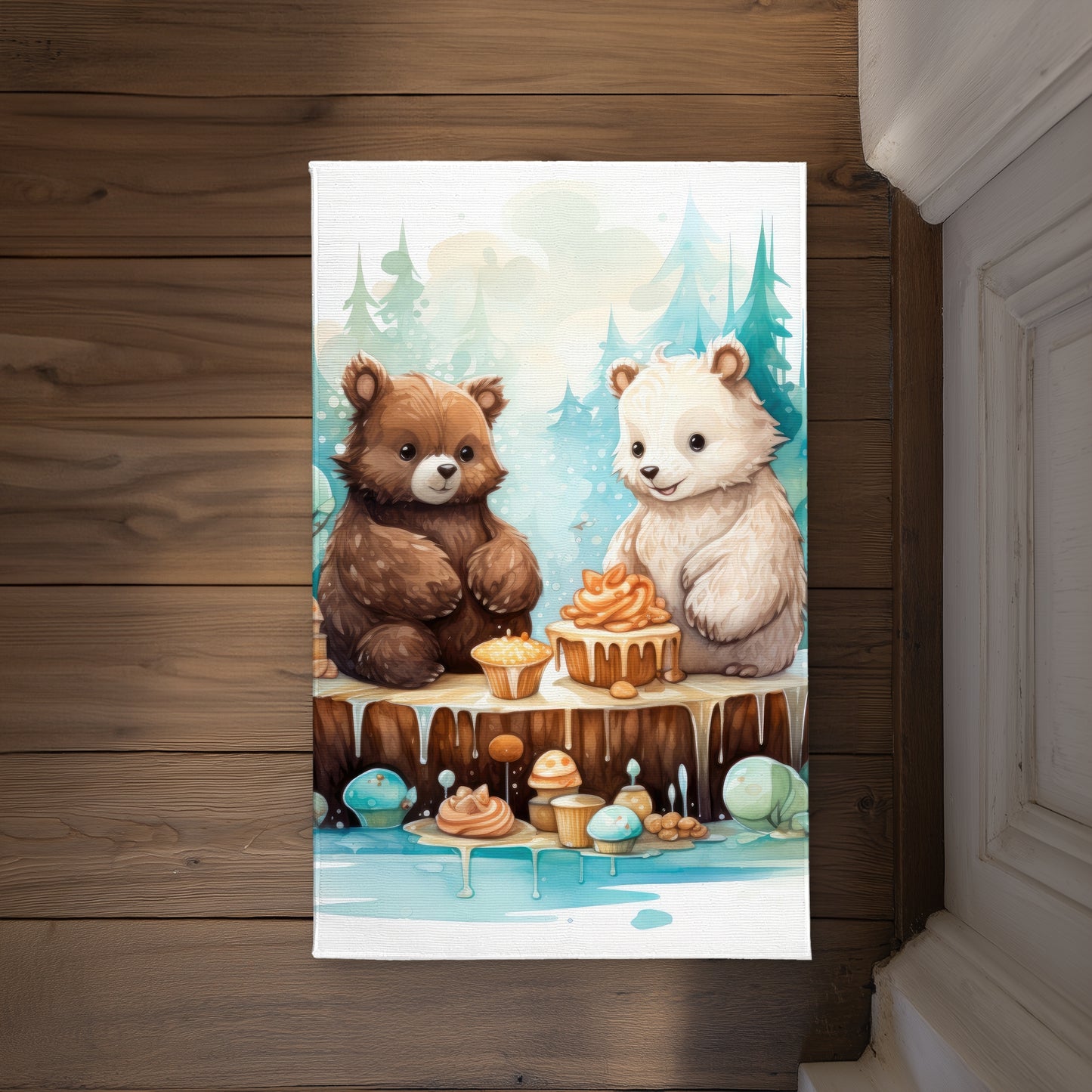 The dessert Turquoise Indoor Outdoor Door Mat - Home Decor