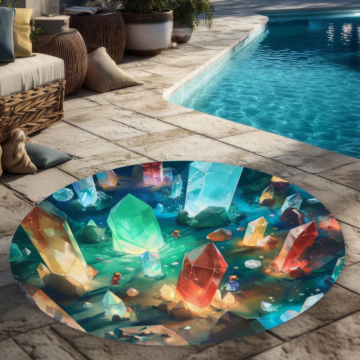 Le tapis d'extérieur rond Quest - Décoration d'intérieur élégante