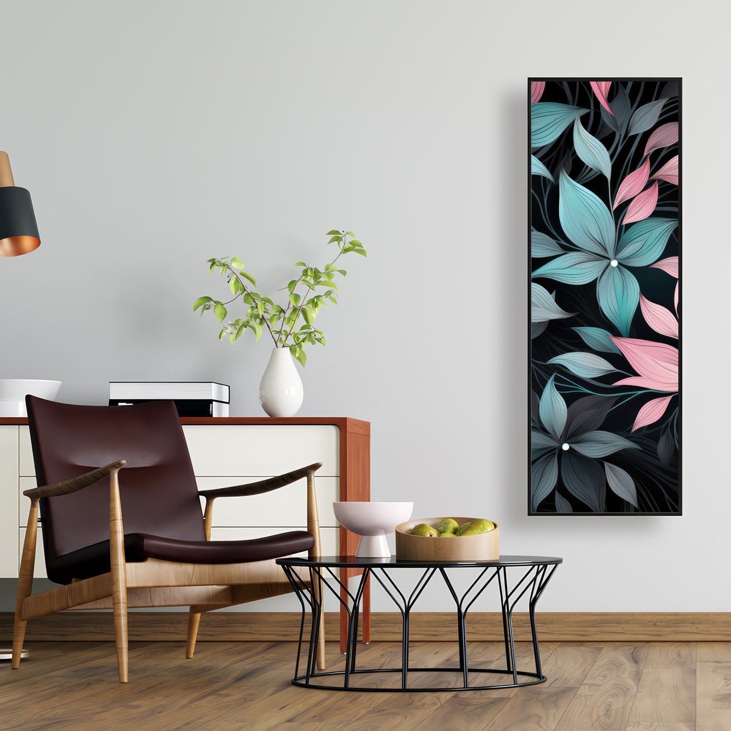 Desaturated flowers - 36"x36" Framed canvas