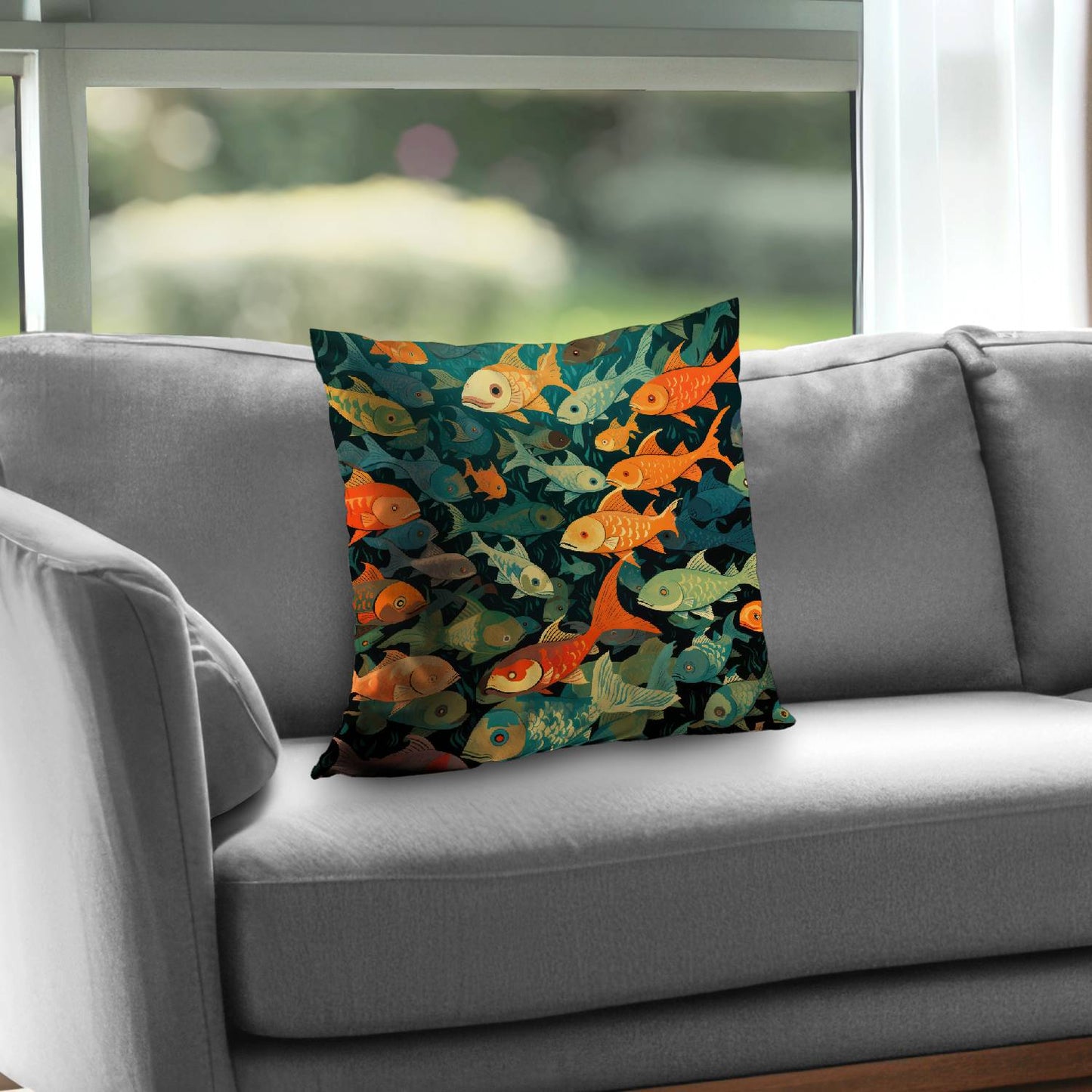 Simple fishes - Throw pillow - Print on demand