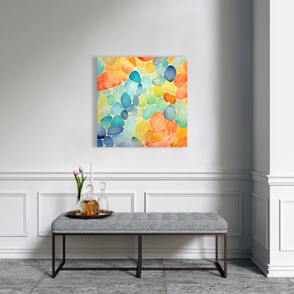 Blobs Turquoise Canvas - Unique Home Decor Art Piece