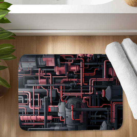 Dark Pipes Gray Bath Mat - Stylish Home Decor for Bathrooms
