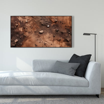 Mud and Stones | Brown Framed Canvas Home Decor Art
