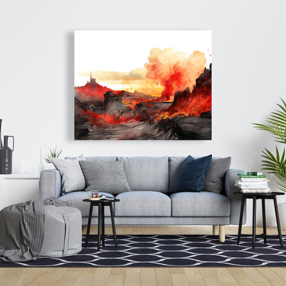 Minimalist Flow - Red Canvas Art | Modern Style