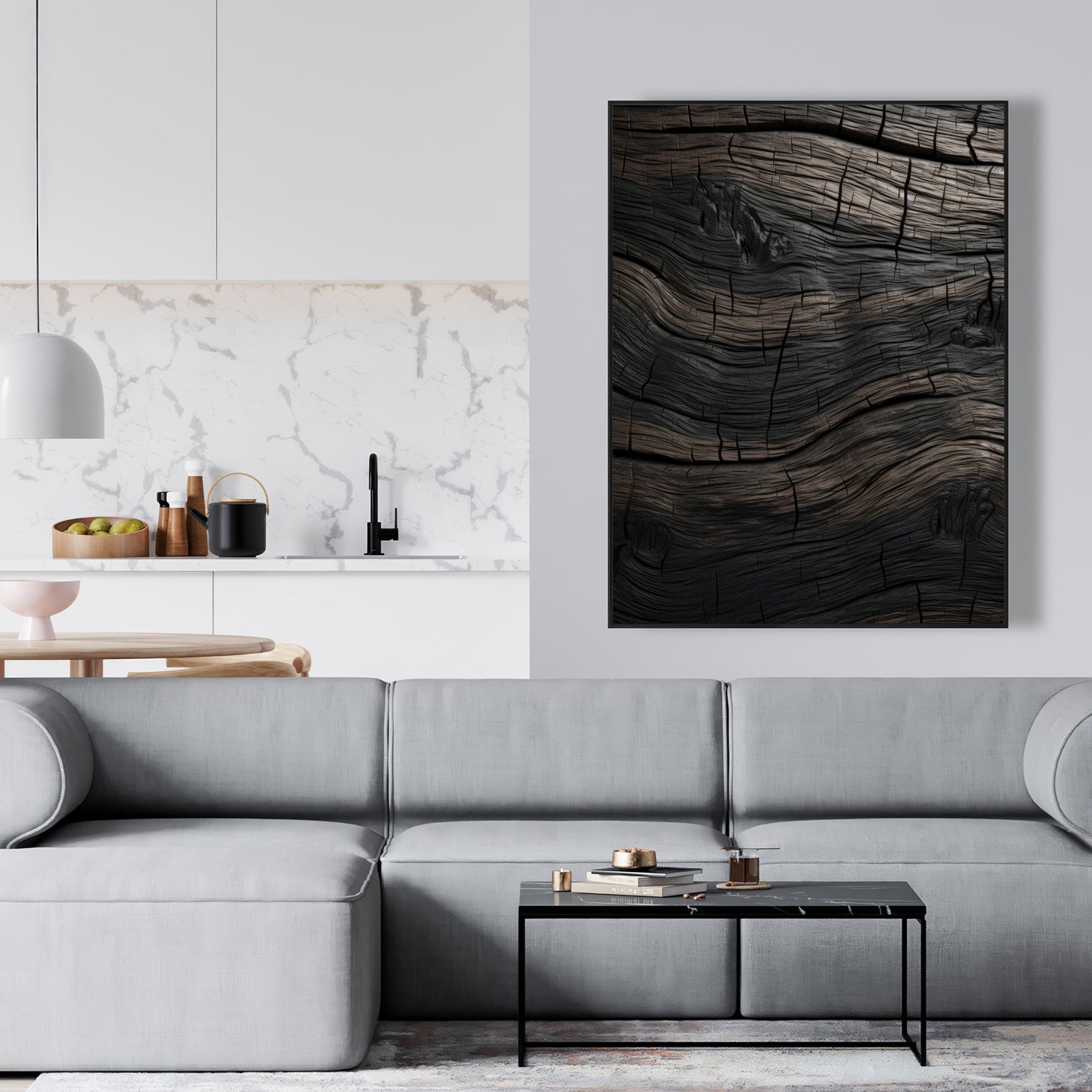 Dark wood - 36"x36" Framed canvas