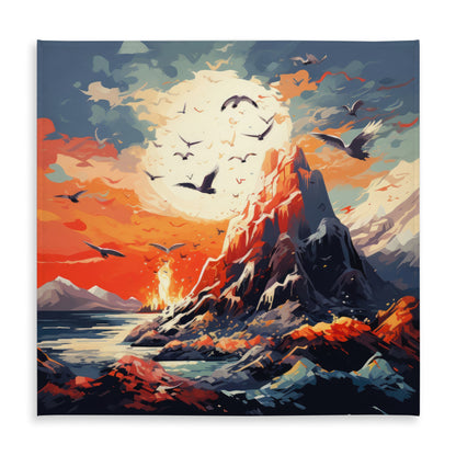 Towards Danger Gray Indoor Outdoor Tablecloth for Home Decor