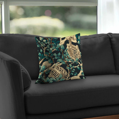 Sticks and Skulls Poly Twill Throw Pillow - Home Decor
