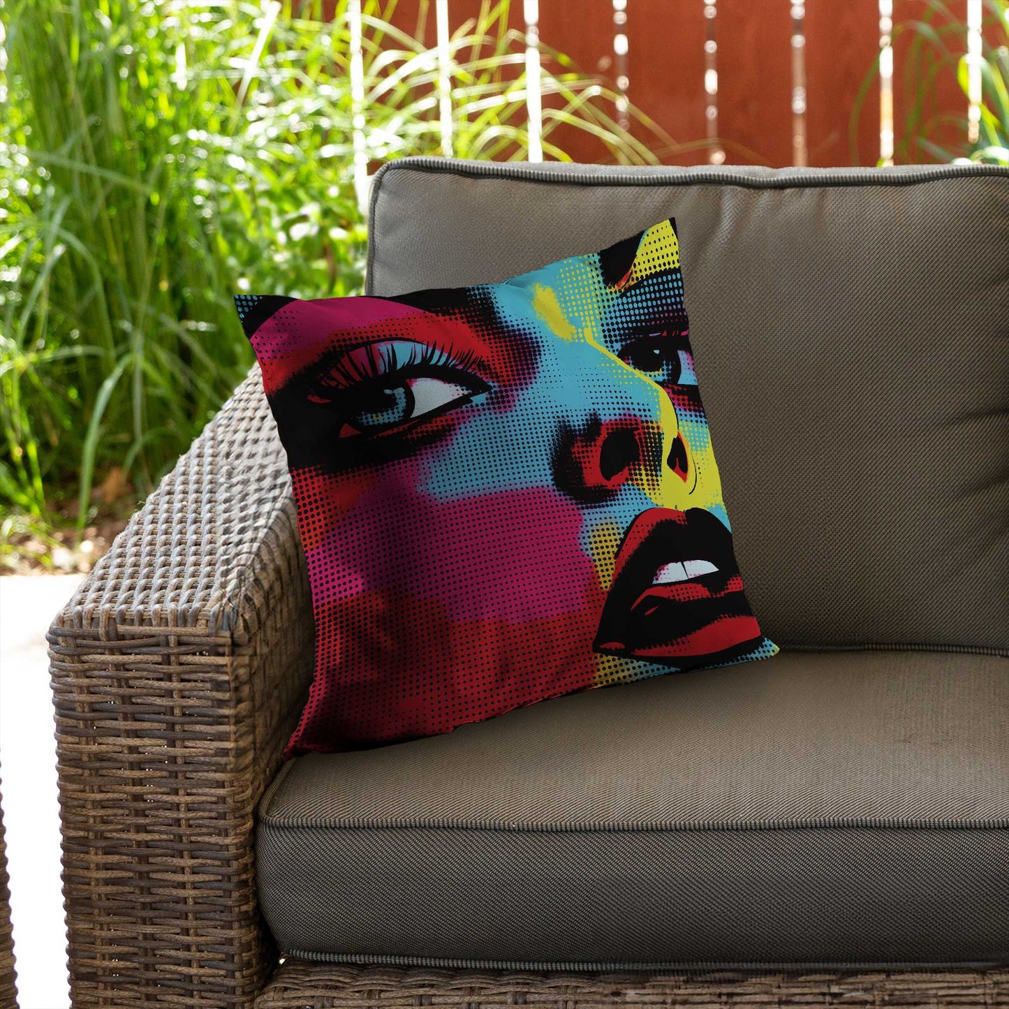 Coussin décoratif en sergé de polyester à motifs de bandes dessinées - Accessoire de décoration élégant pour la maison