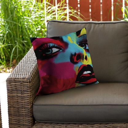Coussin décoratif en sergé de polyester à motifs de bandes dessinées - Accessoire de décoration élégant pour la maison