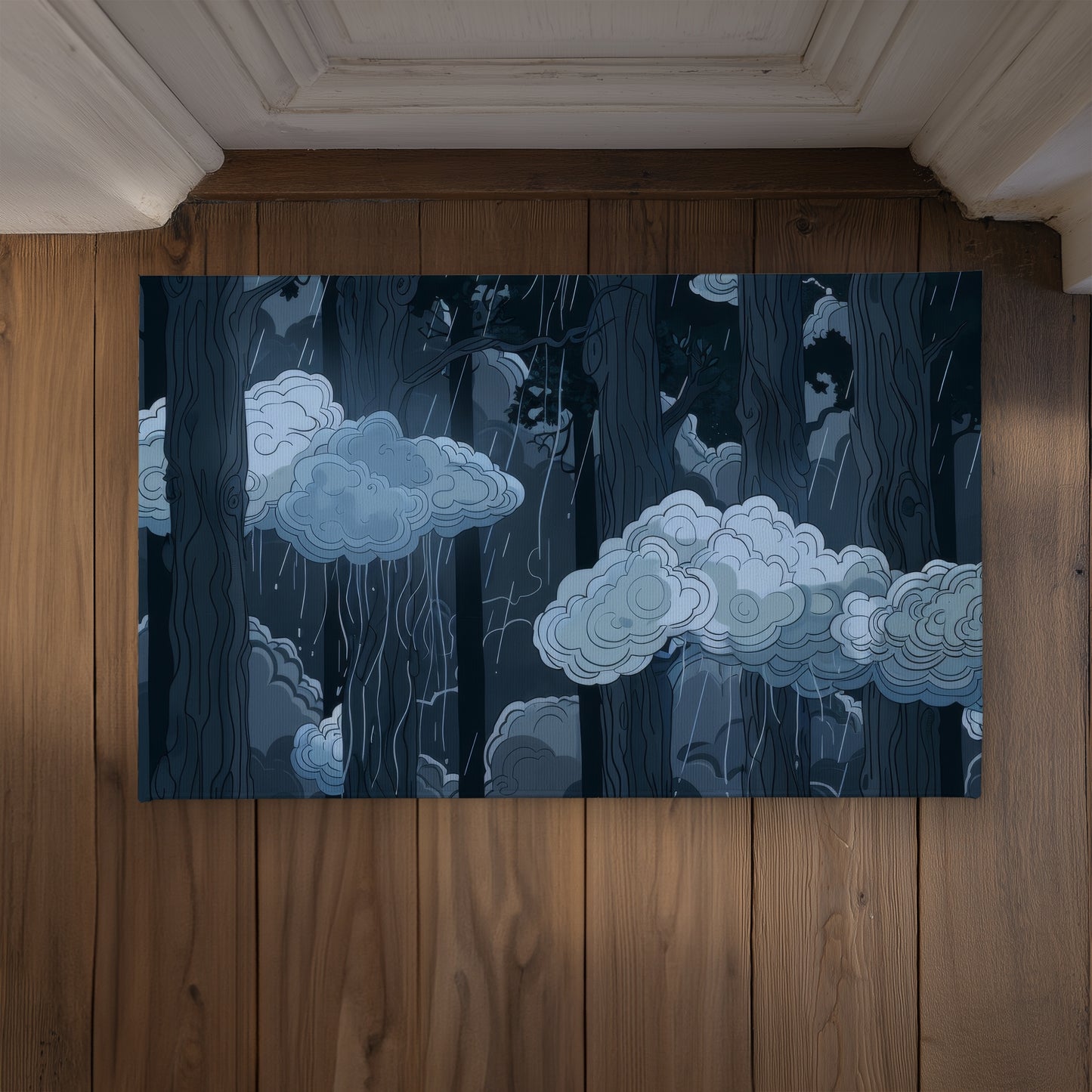 Sneeky clouds Gray Indoor Outdoor Door Mat | Home Decor