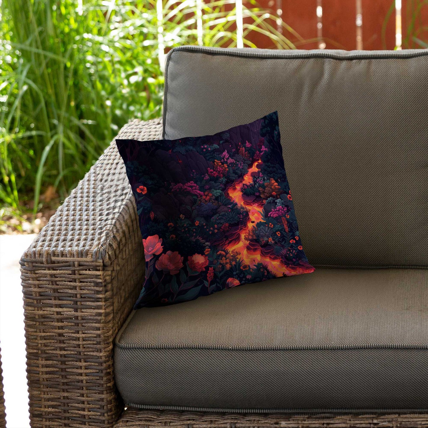 Flowing magma poly twill throw pillow | Home decor accent