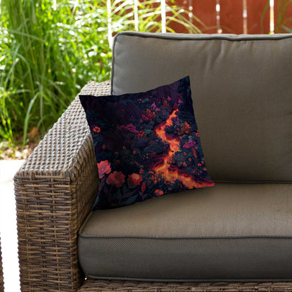 Flowing magma poly twill throw pillow | Home decor accent