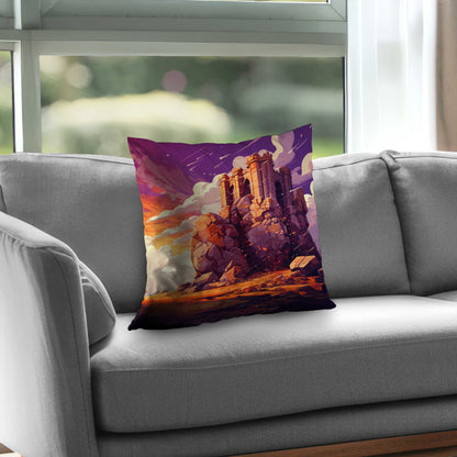 Coussin décoratif en sergé de polyester « Les Derniers Vestiges » pour la maison