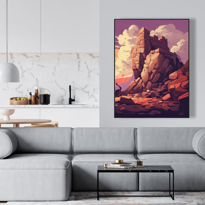 Standing Above - Orange Framed Canvas for Home Decor