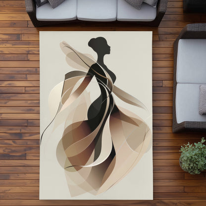 Tapis d'extérieur marron à la silhouette élégante pour la décoration intérieure