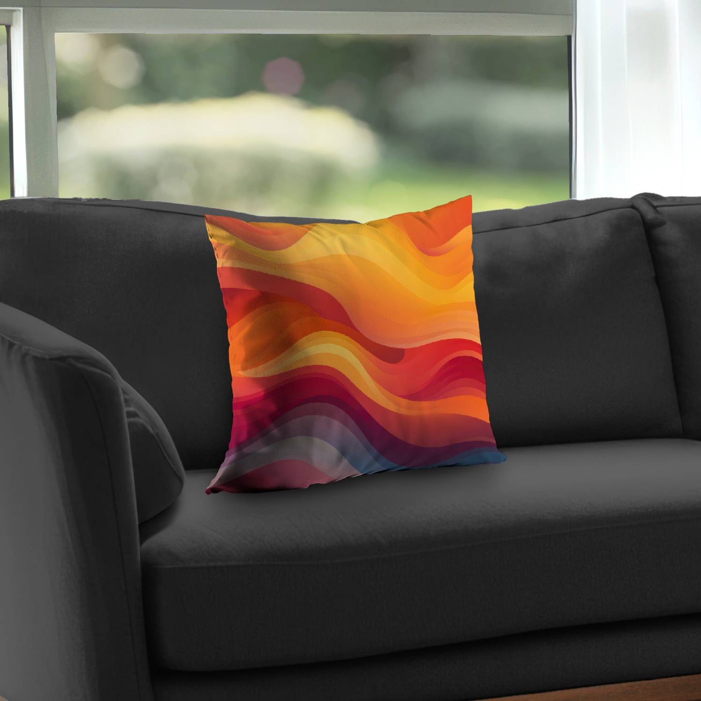 Sunlit fog - Throw pillow - Print on demand