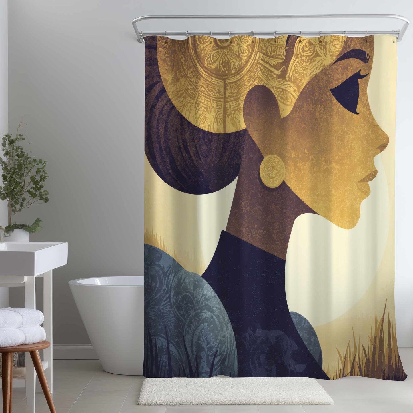 Rideau de douche Golden Muse | Décoration d'intérieur élégante
