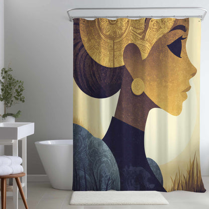 Rideau de douche Golden Muse | Décoration d'intérieur élégante