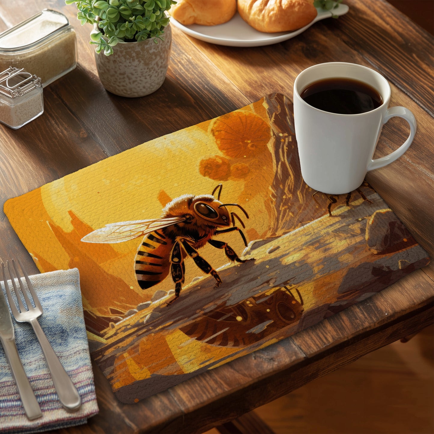 Bee world Braided Polyester Placemat for Stylish Home Decor
