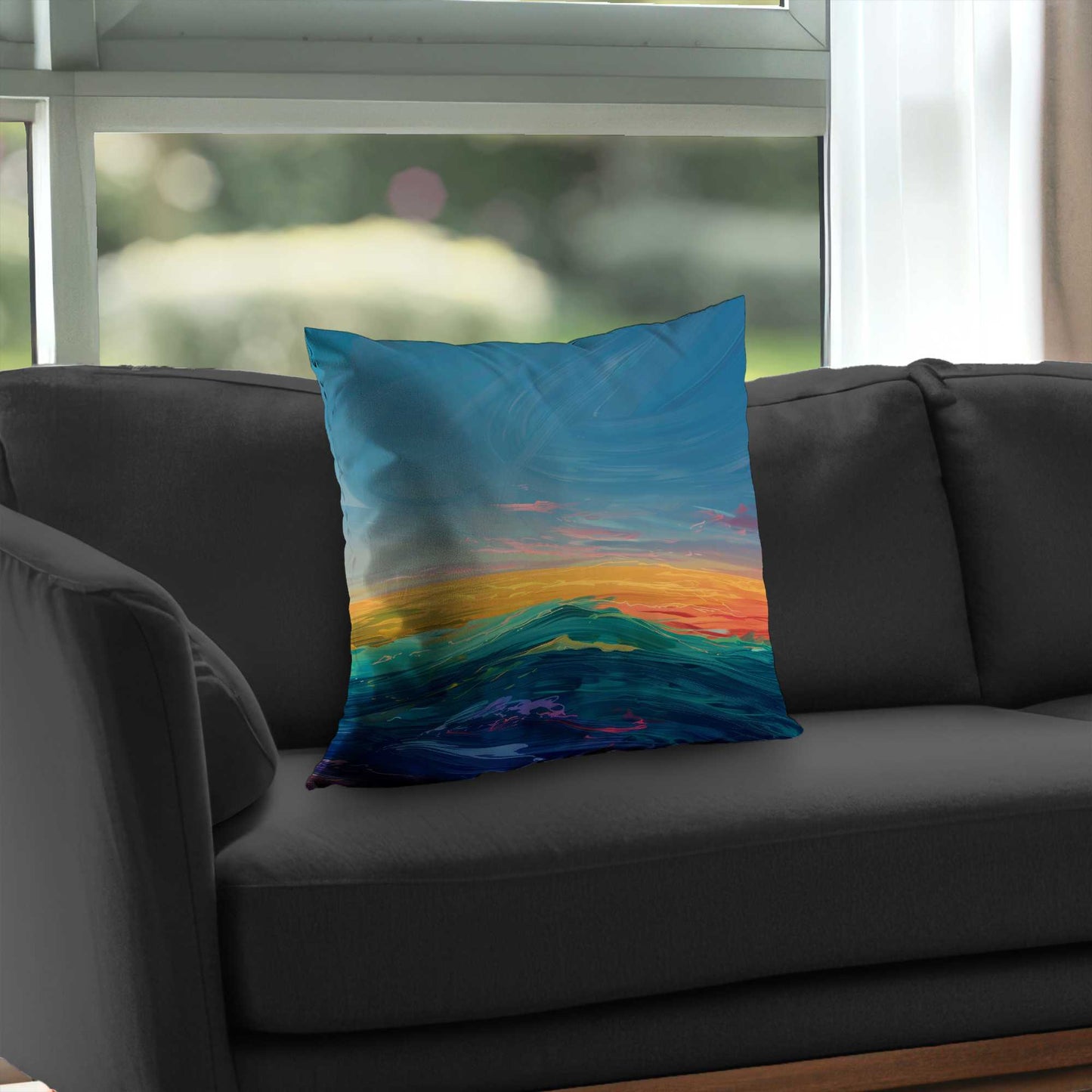 Watercolors Poly Twill Throw Pillow - Stylish Home Decor