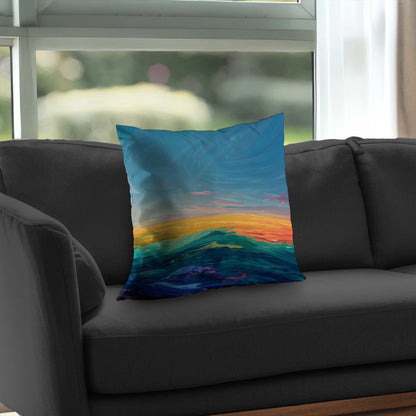 Watercolors Poly Twill Throw Pillow - Stylish Home Decor