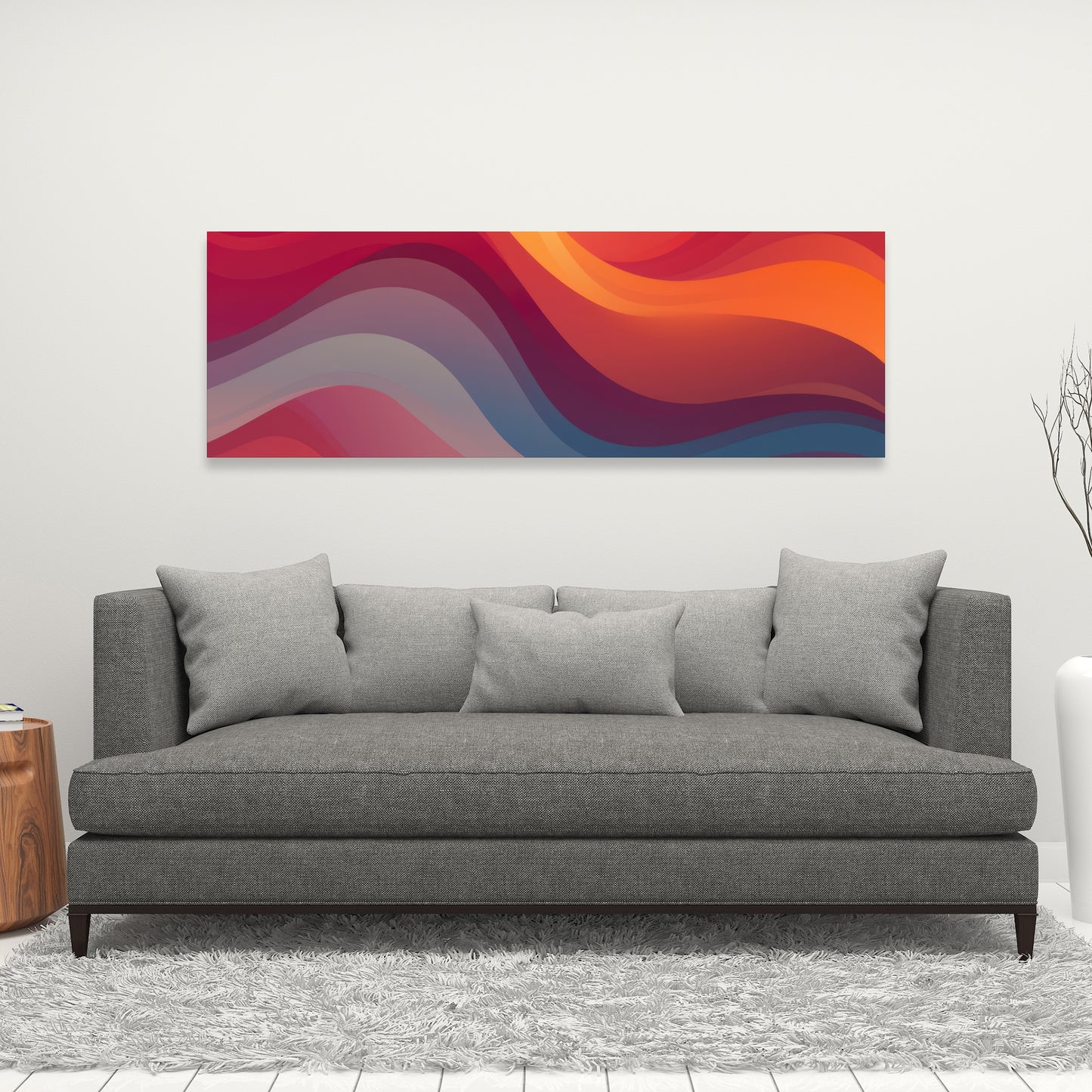 Sunlit Fog - Orange Canvas Art for Home Decor | Vibrant Design