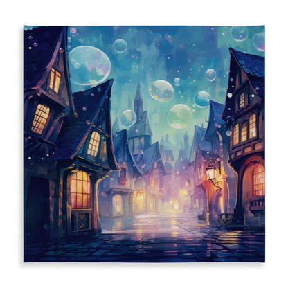 Bubble Ville Yellow Indoor Outdoor Tablecloth for Home Decor