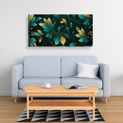 Twirling Twigs - Turquoise Canvas Home Decor Art Piece