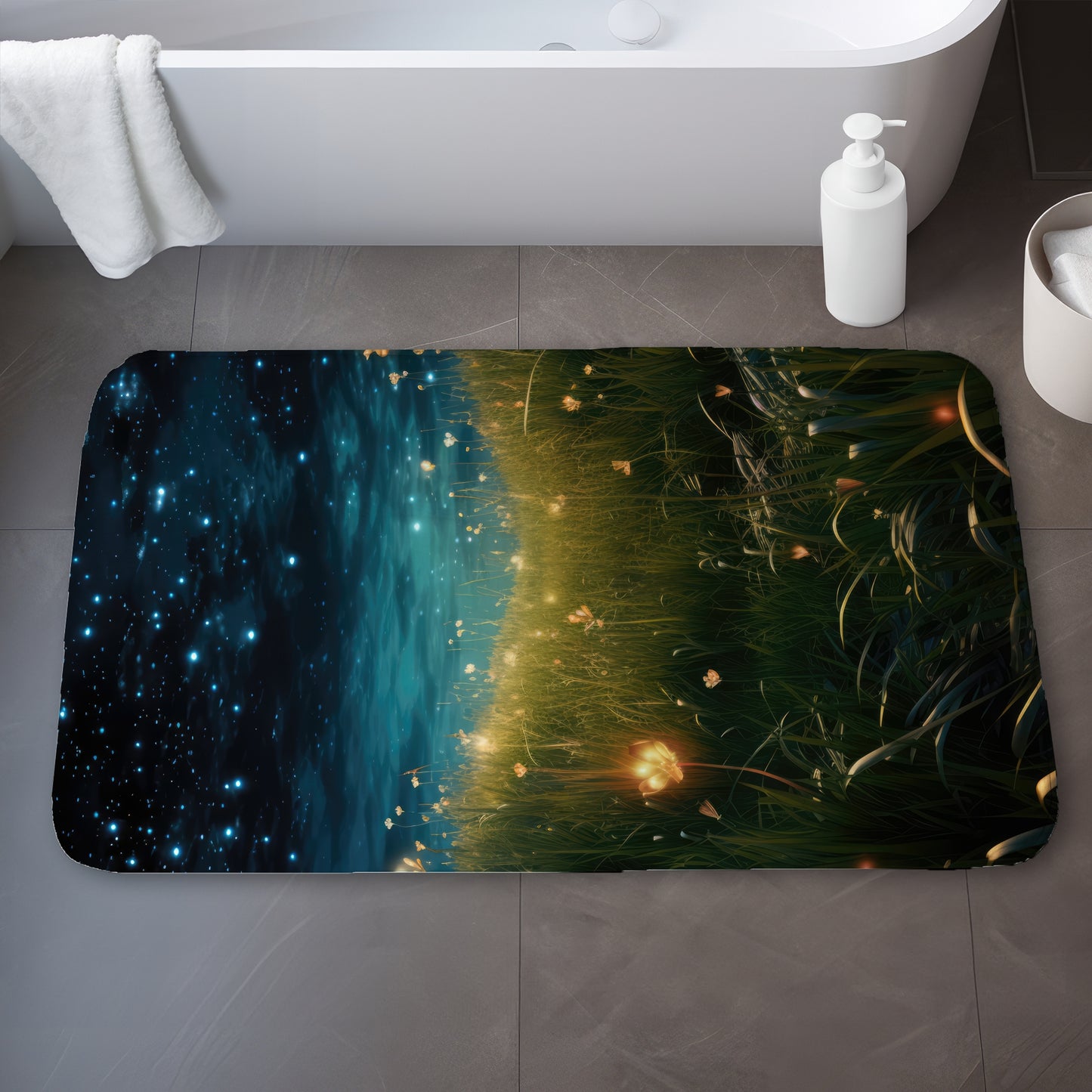 The night sky Blue bath mat for stylish home decor | Soft & Cozy