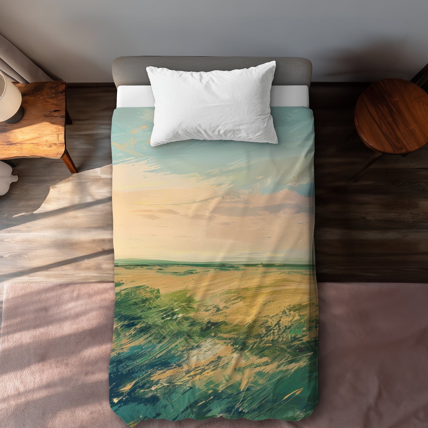 Evening in the field - 88"x88" Duvet Cover