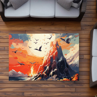 Towards Danger Gray Outdoor Area Rug | Stylish Home Decor