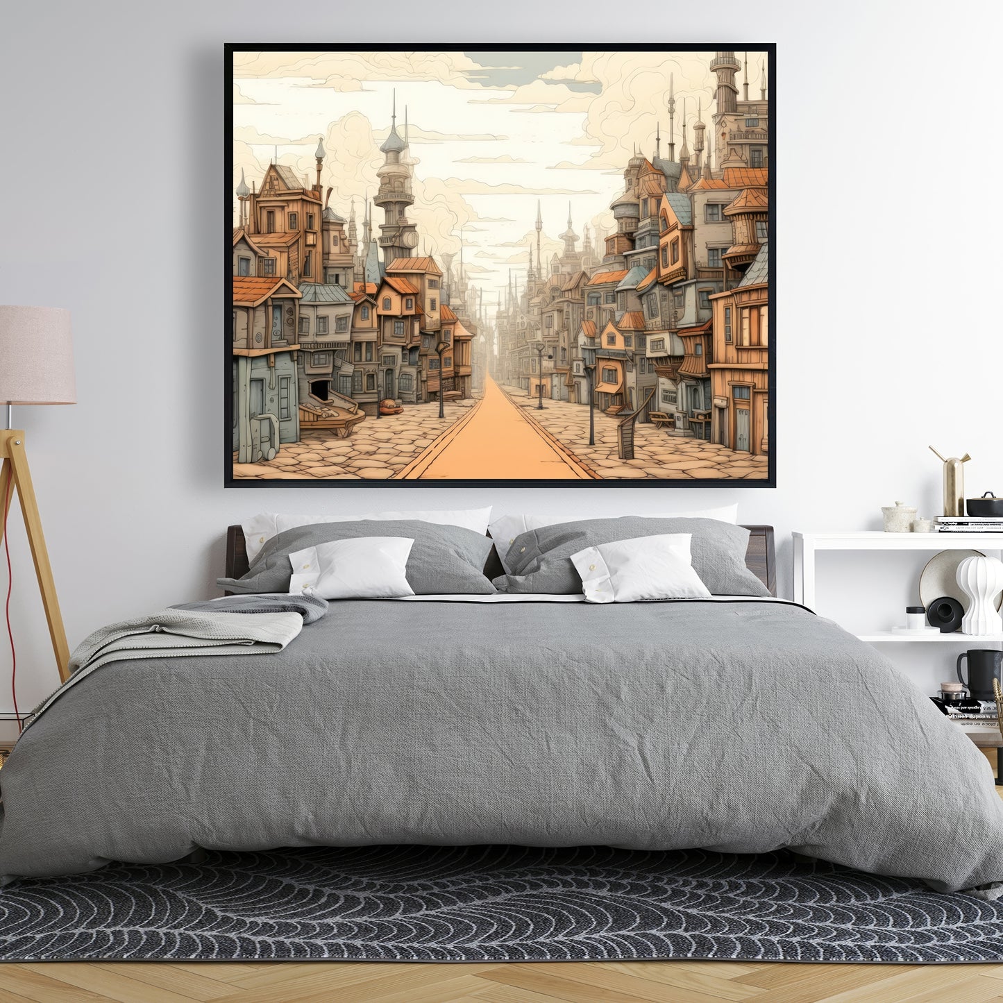 Doing well - Beige Framed Canvas for Elegant Home Decor