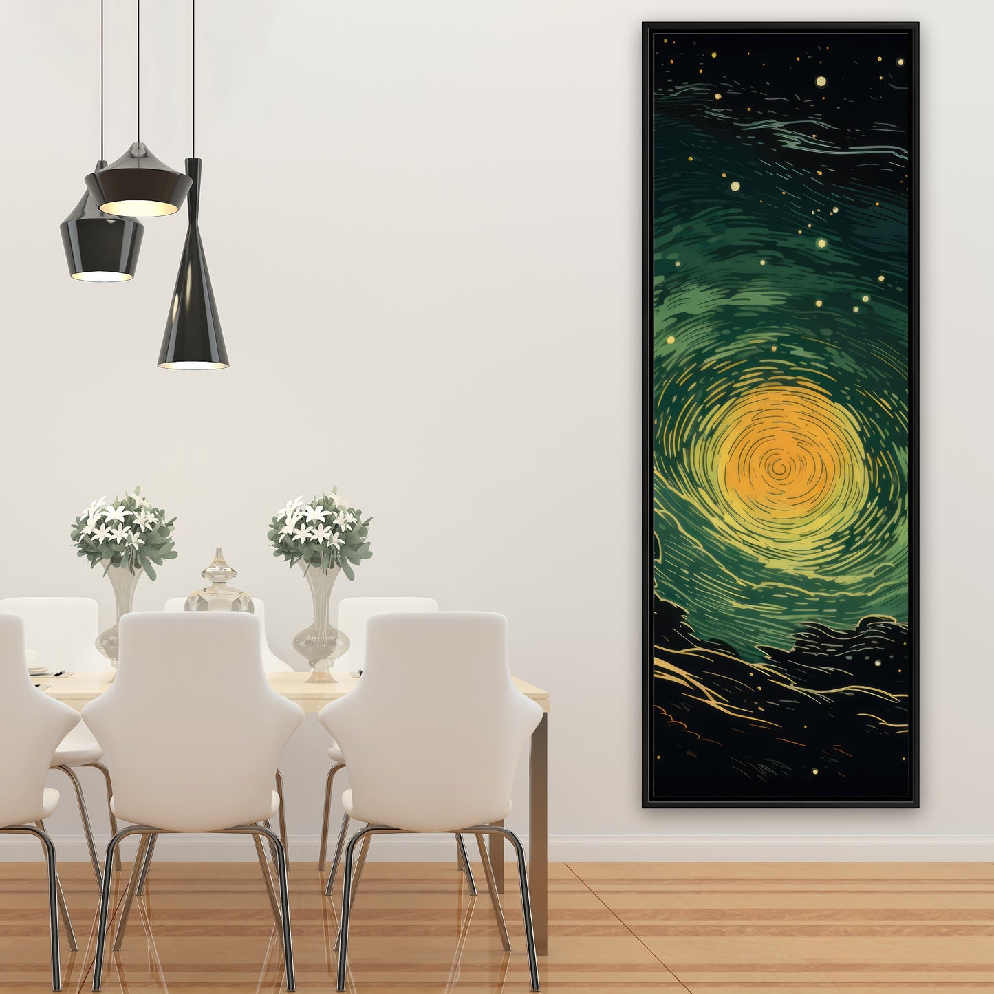 Turmoil in space - Framed Canvas - Print on demand