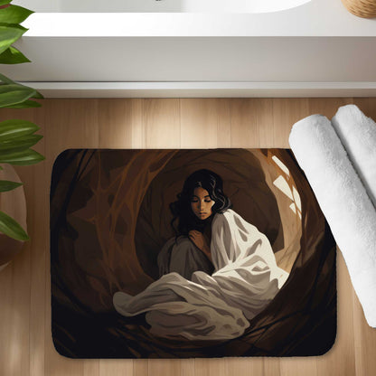 Tapis de bain noir « Étreinte chaleureuse » pour une déco cosy | Doux et élégant
