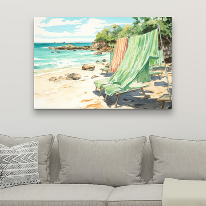 Beach Calm - Turquoise Canvas Wall Art for Home Decor