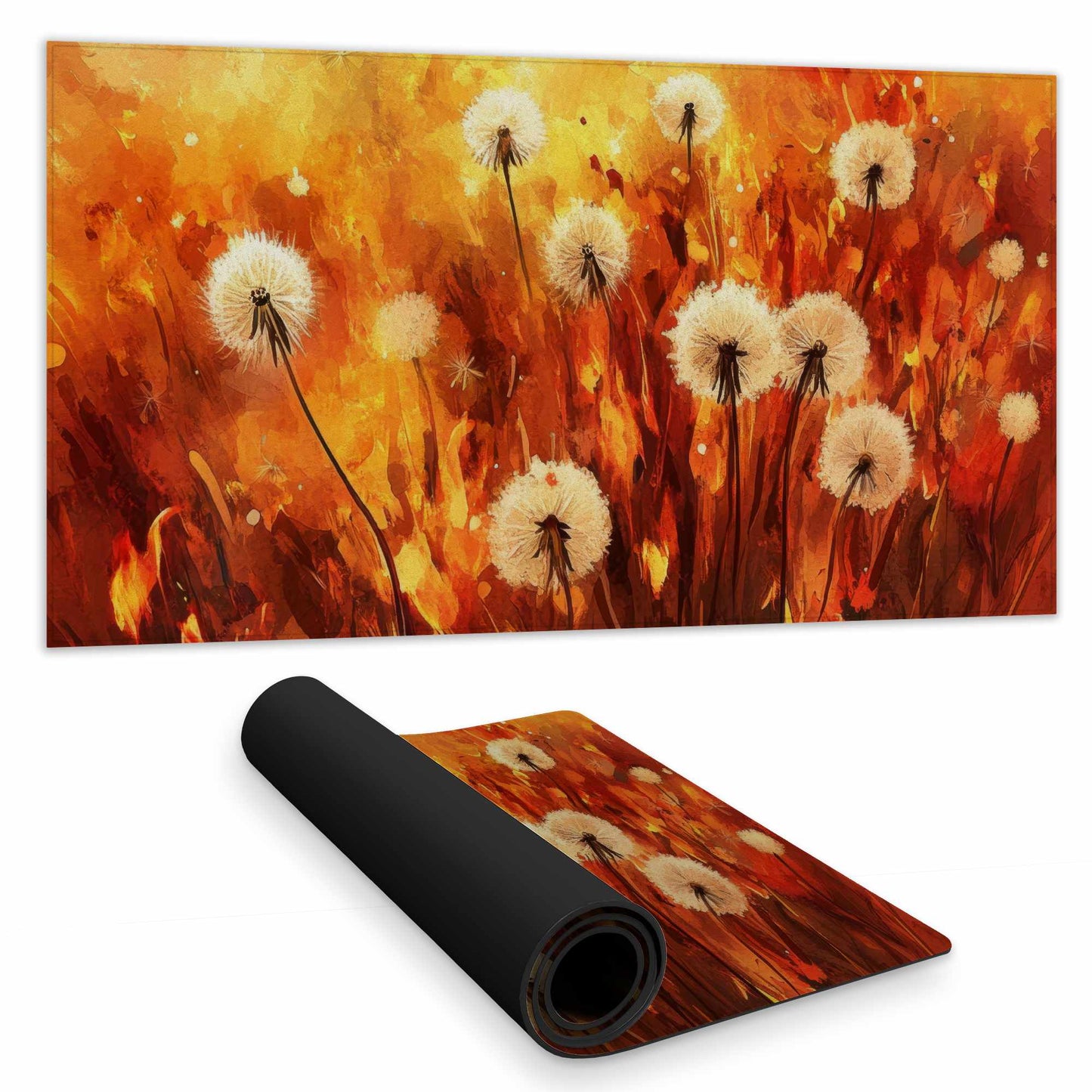 Dandelion Fire Desk Mat - Stylish Home Decor Accessory