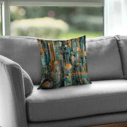Astrological Machinery Poly Twill Throw Pillow | Home Decor